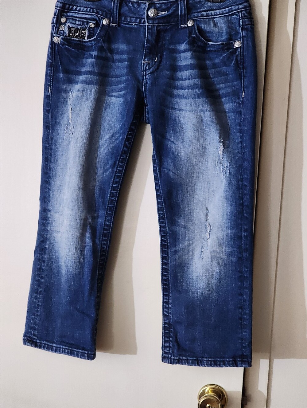 Miss Me Men's Distressed Dark Blue Jeans